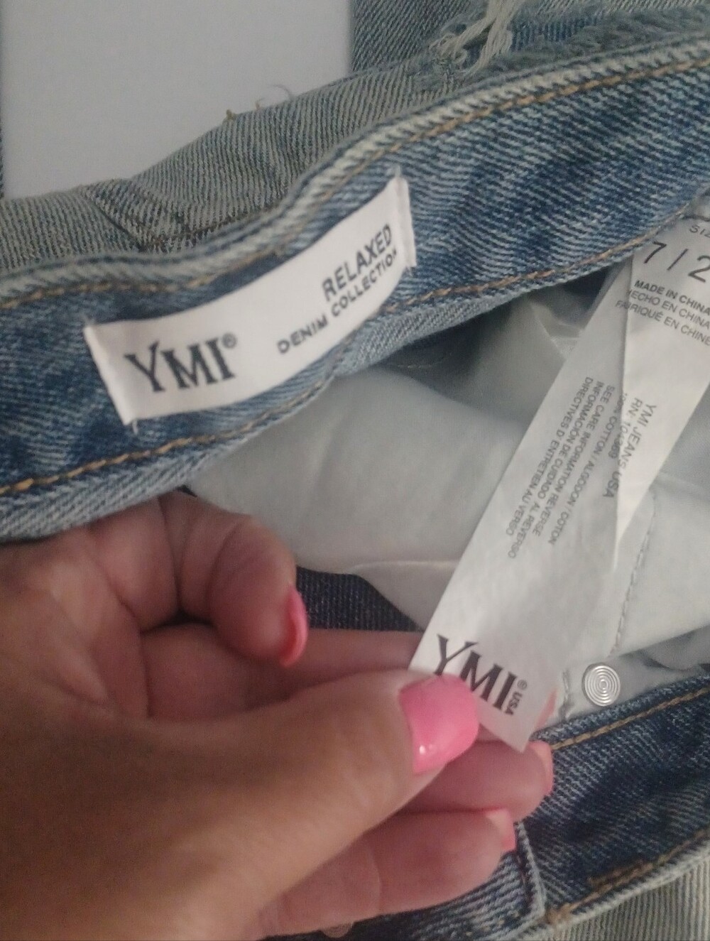 YMI Light Denim Jeans Sz 7 Straight Leg - Picture 3 of 3